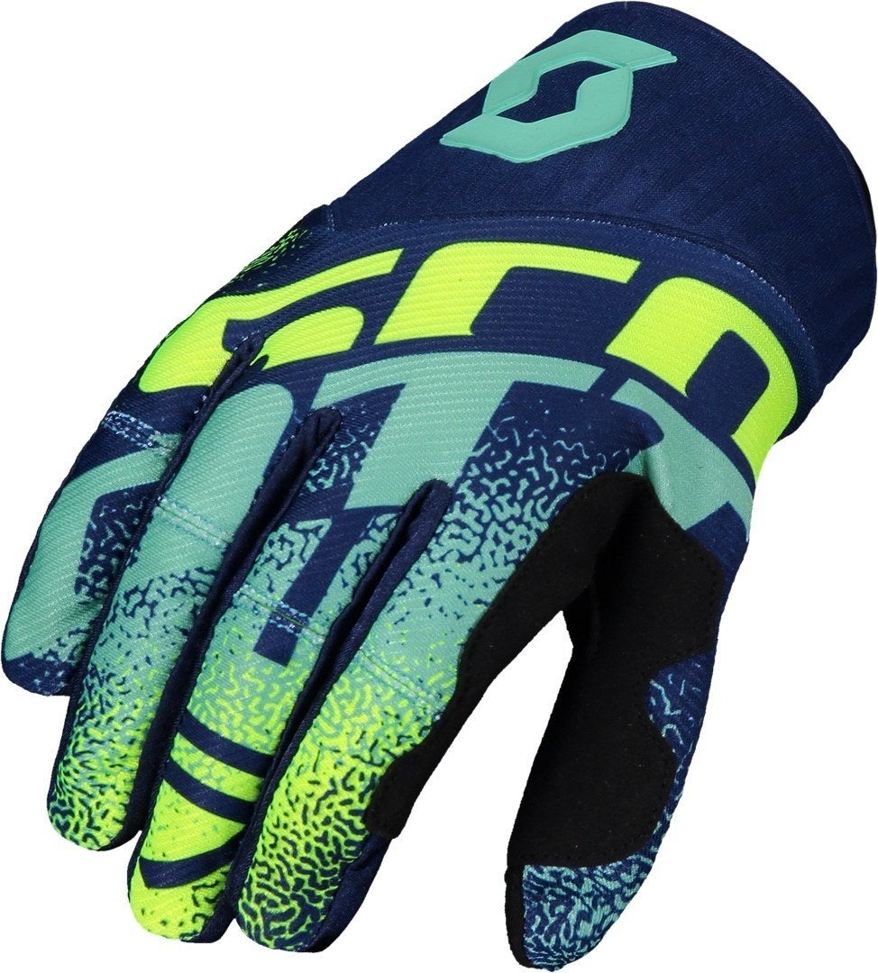 Scott 450 Noise Gants Motocross bleu/jaune XL Figure 1