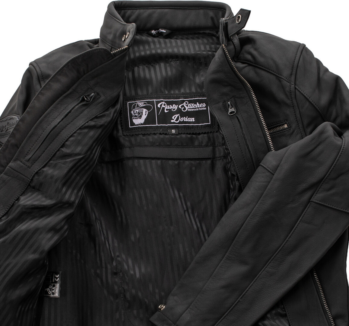 Rusty Stitches Dorian Blouson en cuir de moto noir M Figure 6
