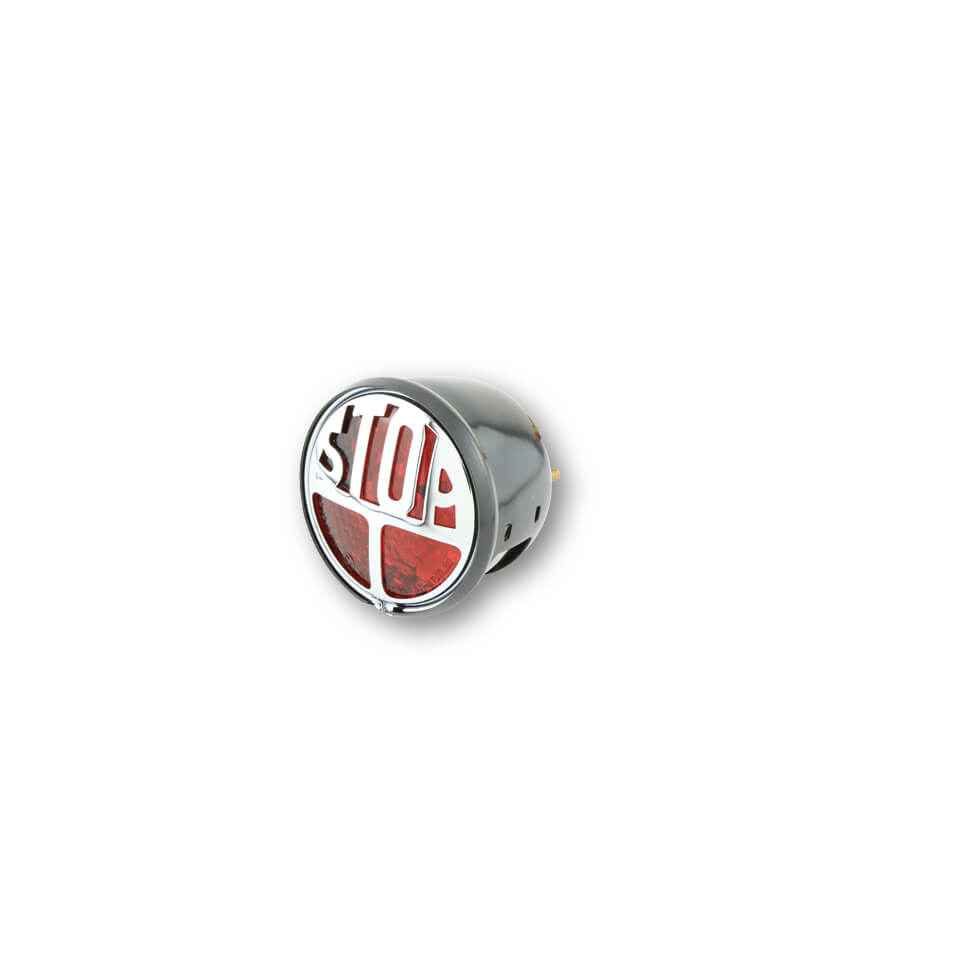SHIN YO LED-Rücklicht STOP, rotes Glas, schwarzes Metallgehäuse Figura 1