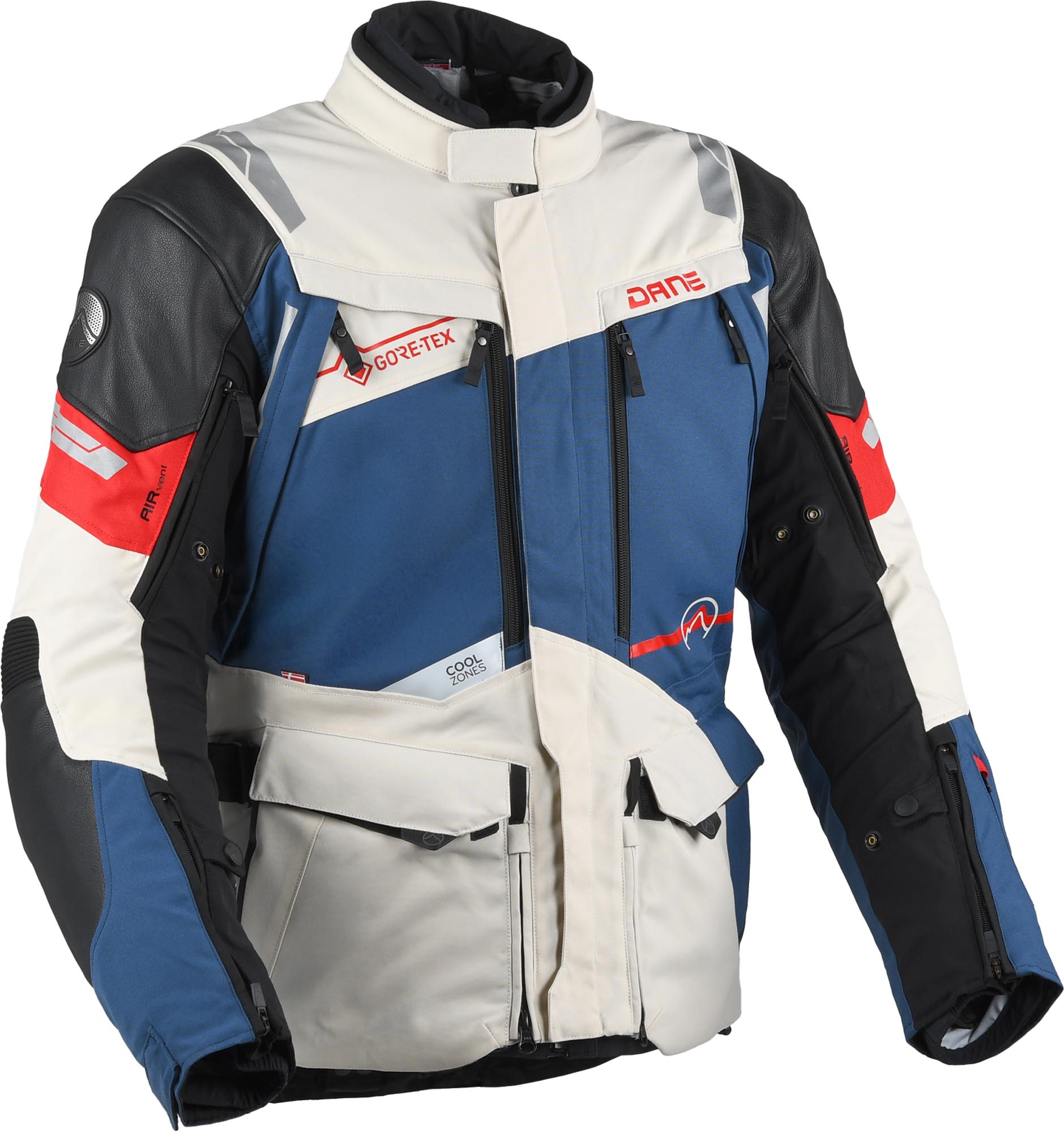 DANE Eventyr Gore-Tex wasserdichte Motorrad Textiljacke grau/schwarz/blau 2XL Abbildung 1