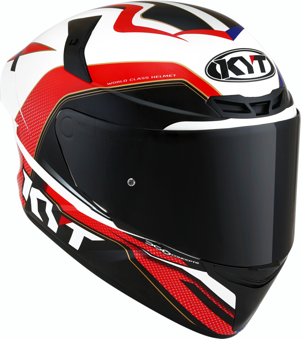 KYT TT Course Grand Prix Helm weiß/rot/blau S Abbildung 3