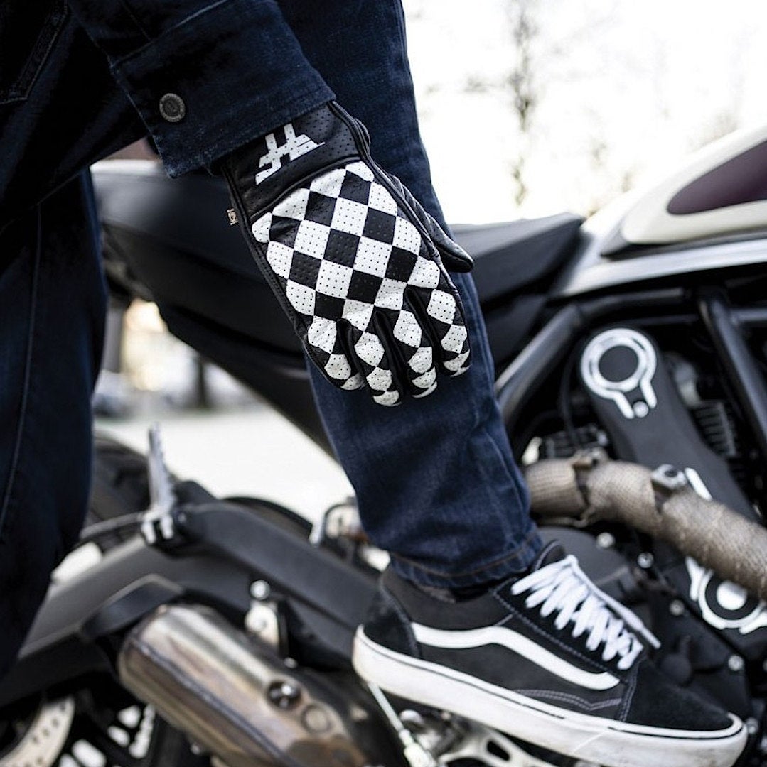 HolyFreedom Bullit Perforated Motorcykel handsker Sort/hvid L Figur 5