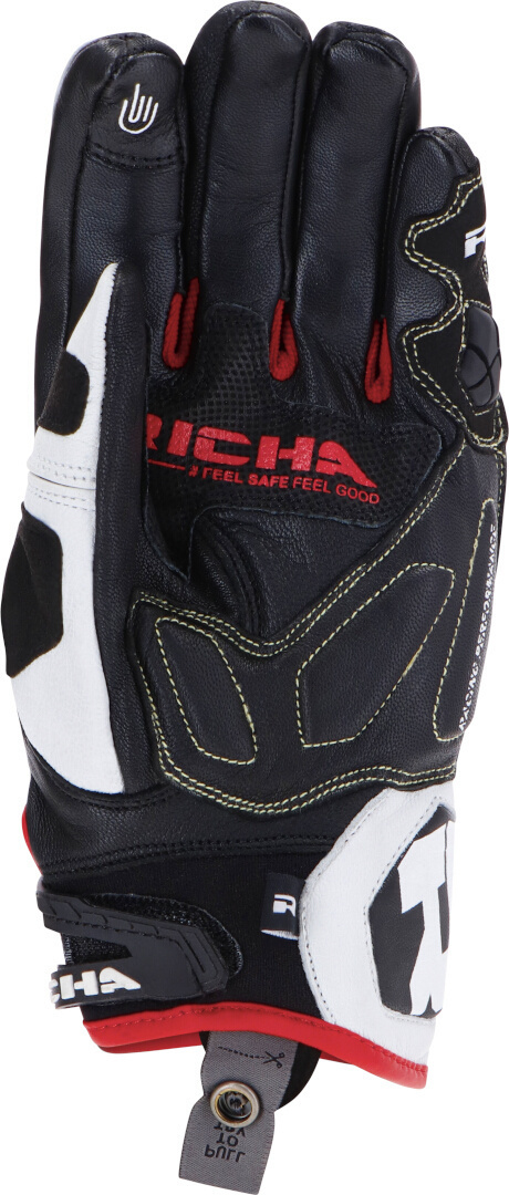 Richa Stealth perforated Motorcycle Gloves black/white/red L Figure 3