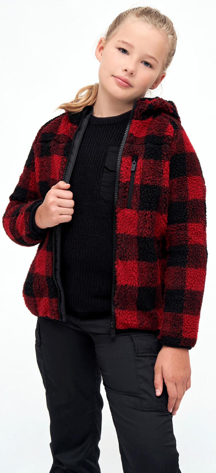 Brandit Teddyfleece Hodded Kurtka dla dzieci czerwony/ 146-152 Rysunek 5