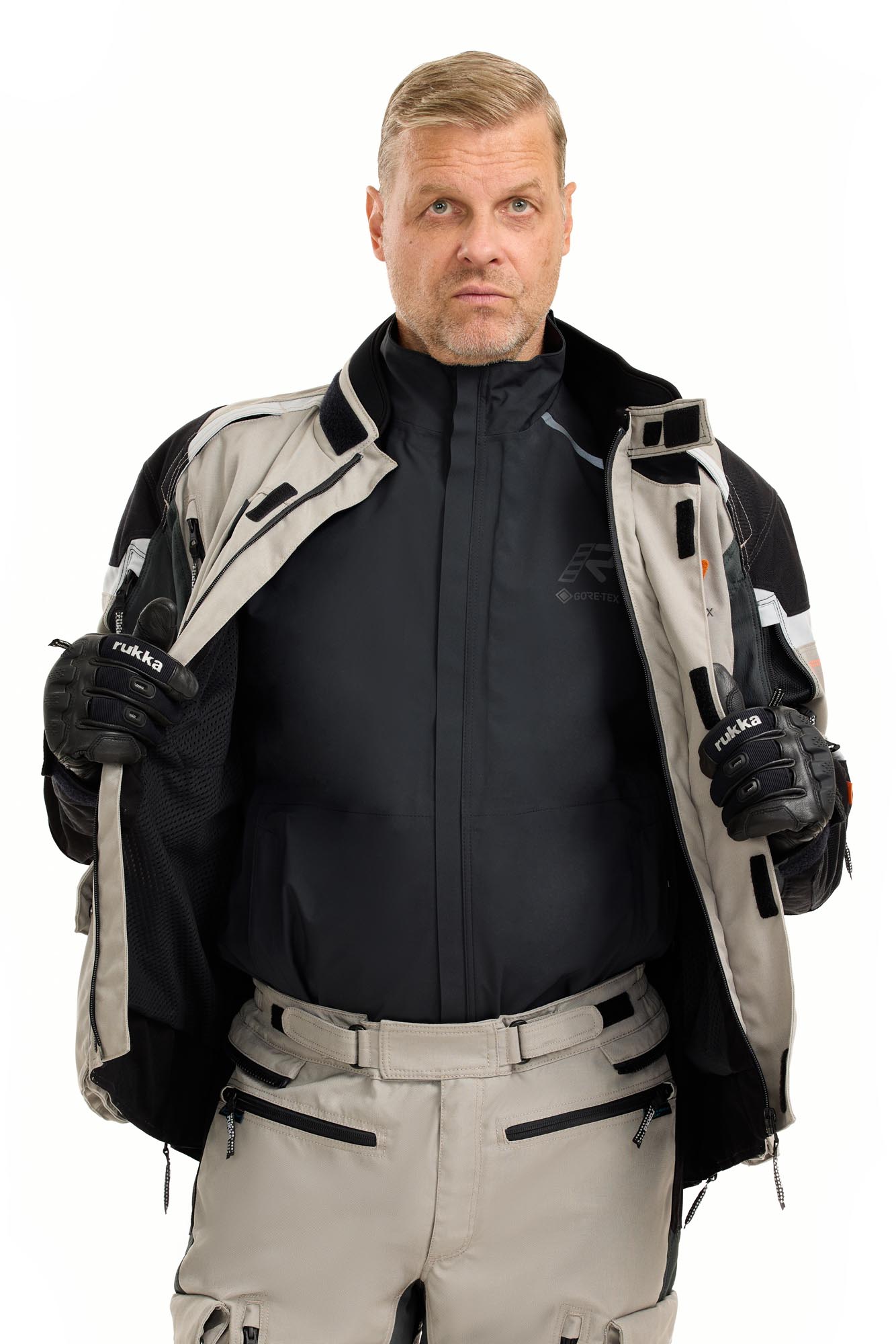 Rukka Madagasca-R Giacca tessile moto Sabbia/Nero 56 Figura 8