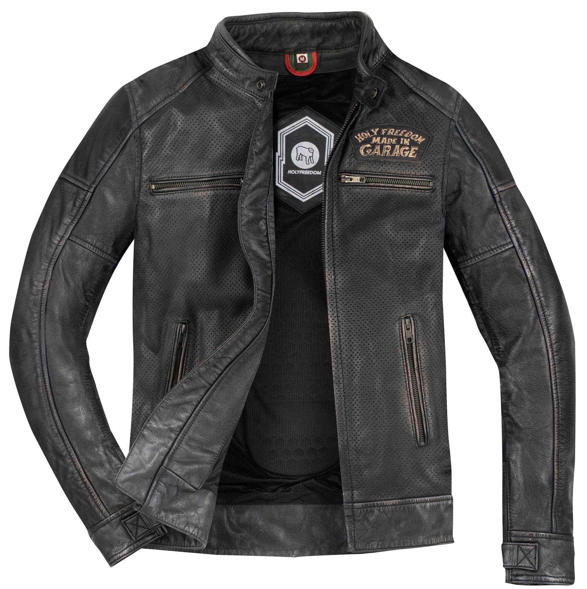 HolyFreedom Zero Summer perforated Motorcycle Leather Jacket black 3XL Figure 2