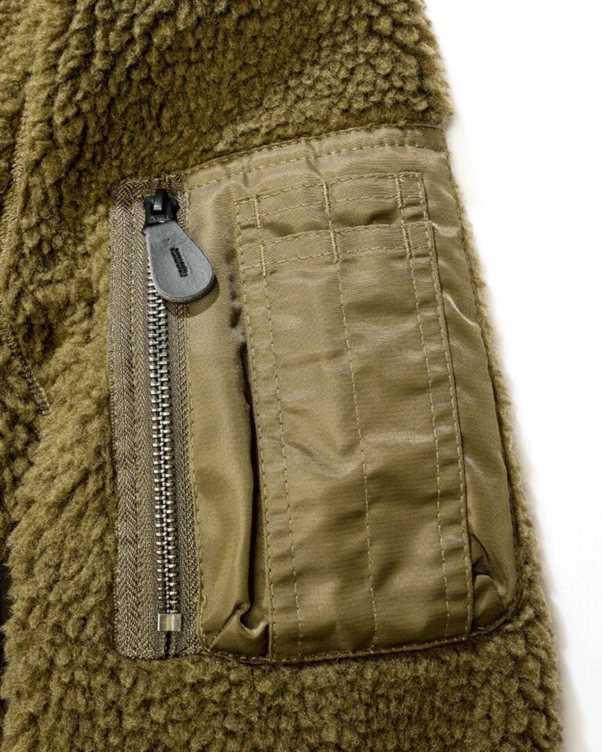 Brandit MA1 Sherpa Teddyfleece Jacke oliv L Abbildung 3