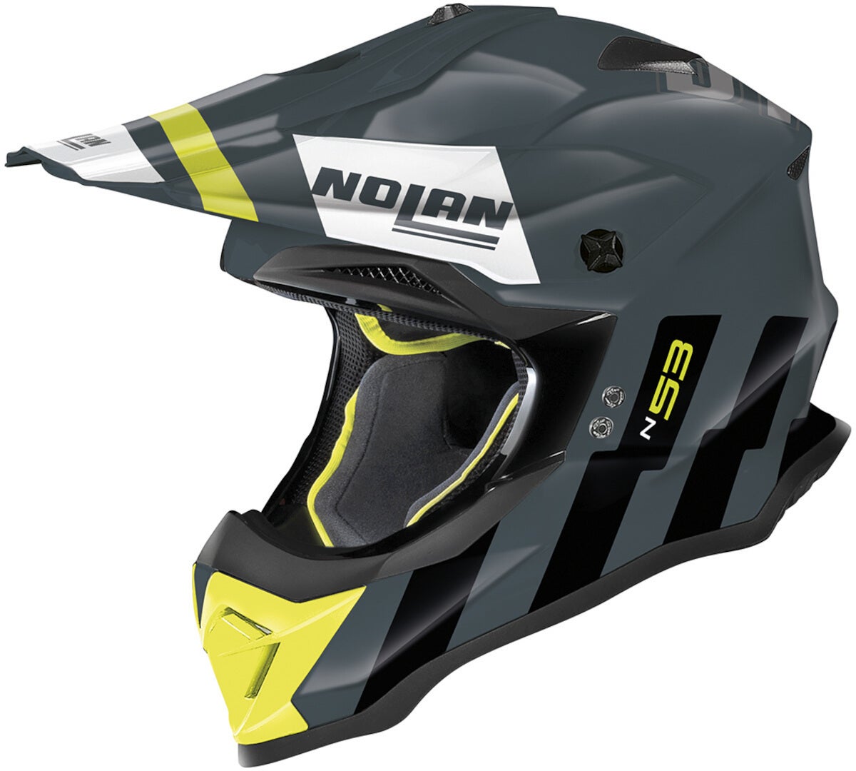 Nolan N53 Spakler Capacete de Motocross cinza/amarelo M (58) Figura 1