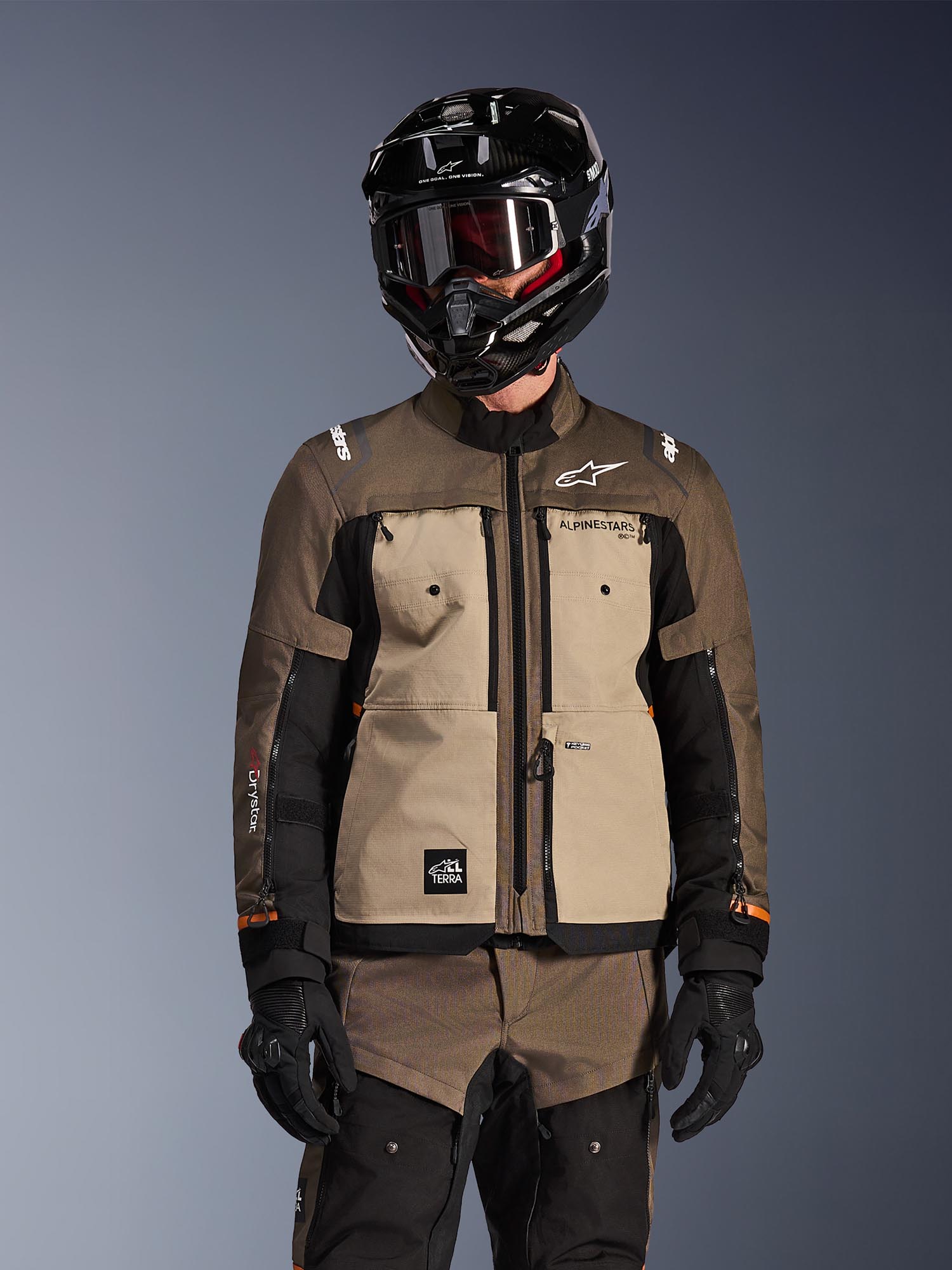 Alpinestars Cusco Drystar waterproof Motorcycle Textile Jacket brown/grey L Figure 8