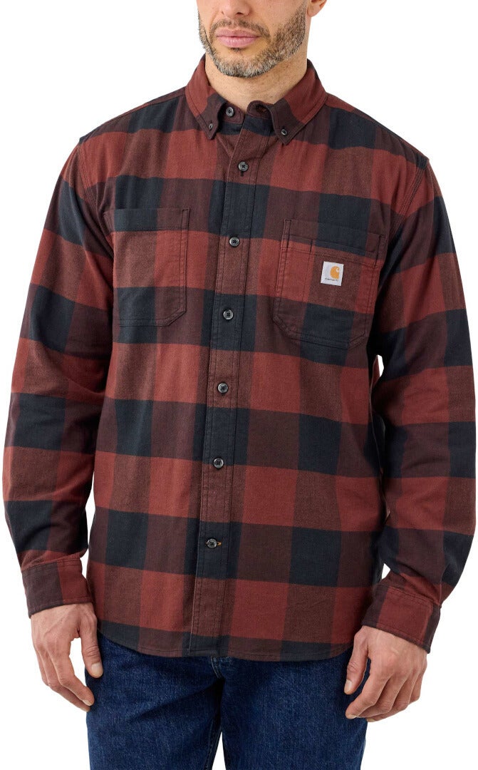 Carhartt Midweight Flannel Plaid Chemise Rouge L Figure 2