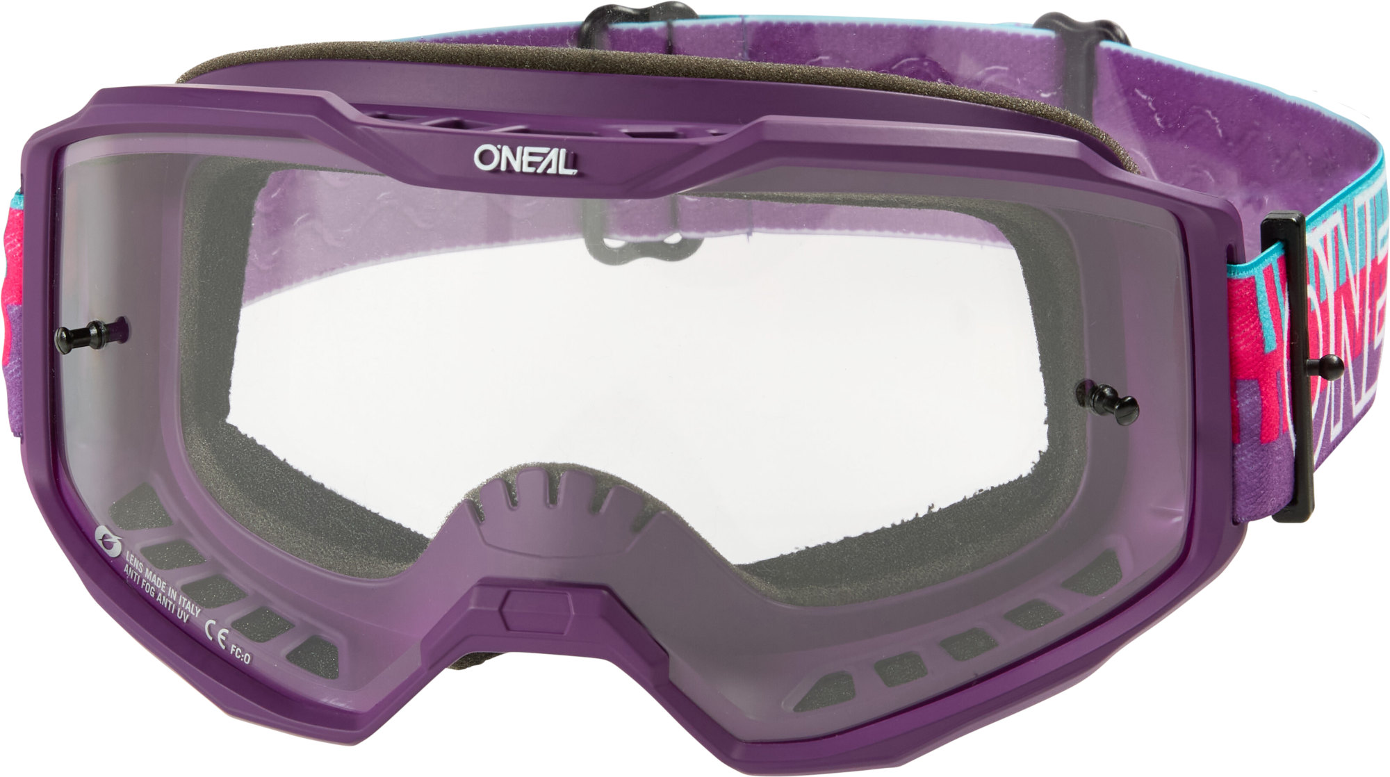 Oneal B-10 STRIPED Clear Ochelari de motocross roz Figura 3