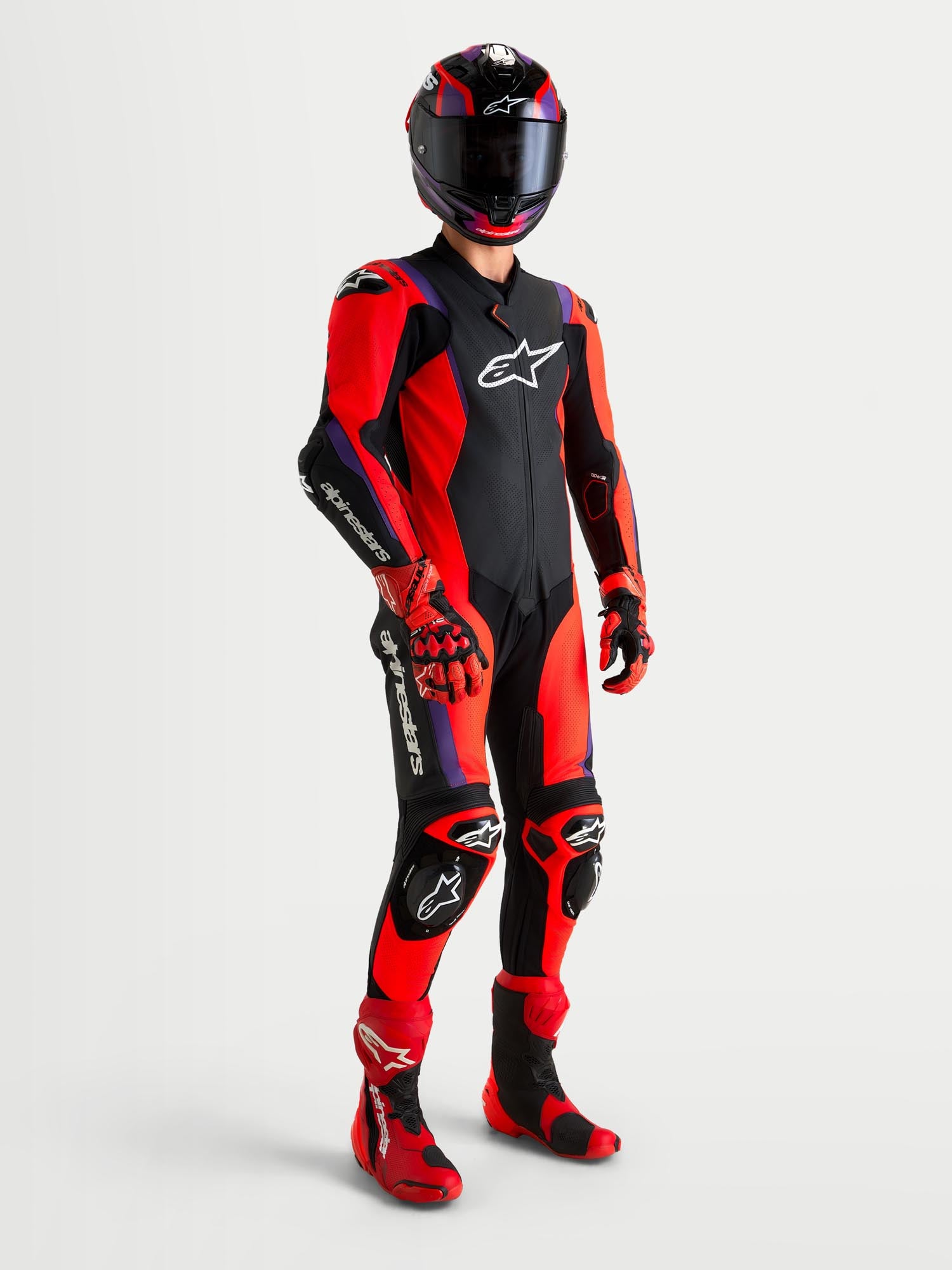 Alpinestars Missile V3 1-Teiler Motorrad Lederkombi schwarz/rot/lila 52 Abbildung 16