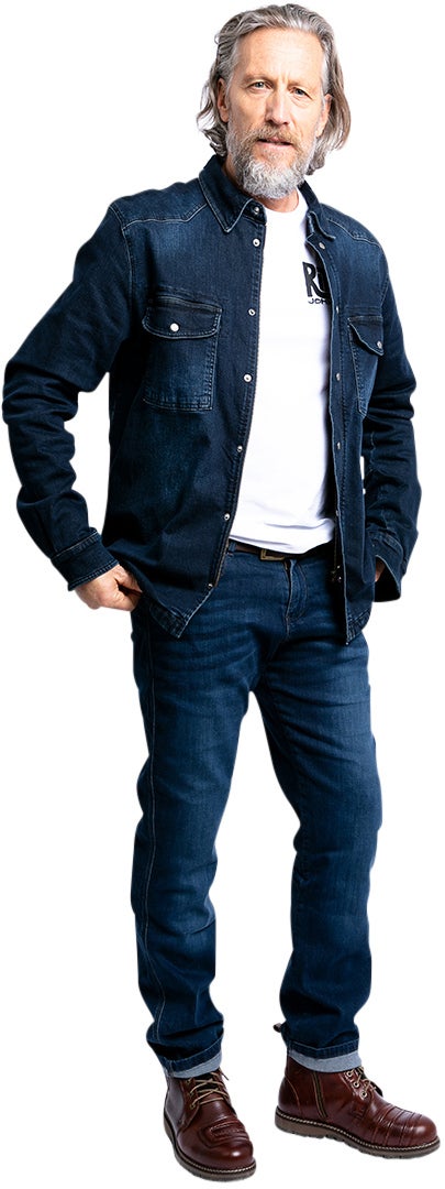 John Doe Motoshirt XTM Denim Camicia da moto blu scuro S Figura 12