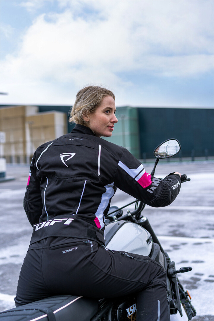 DIFI Estoril Aerotex imperméable dames moto textile veste noir/blanc/rose L Figure 5