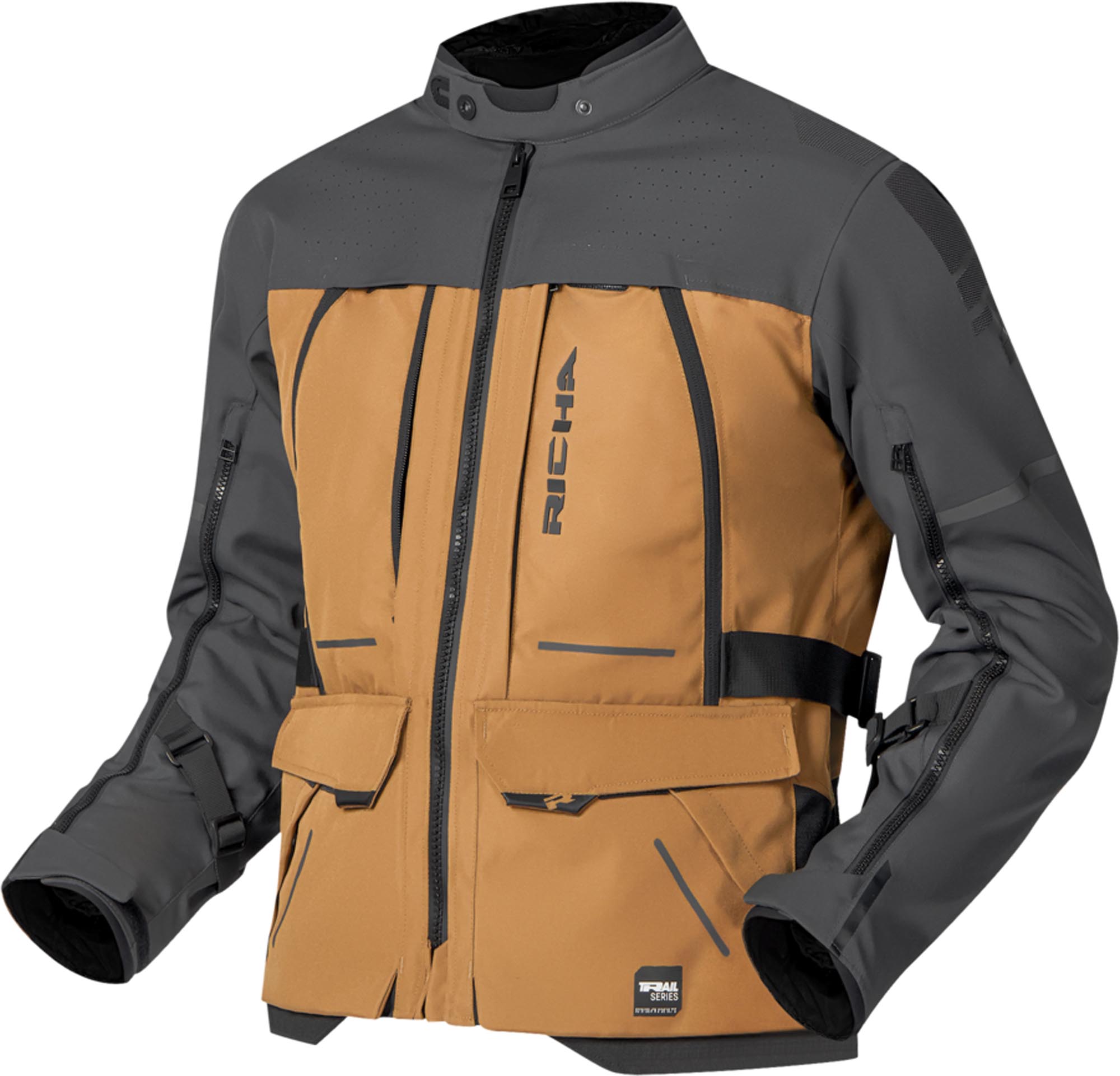 Richa Infinity 3 Adventure waterproof Motorcycle Textile Jacket brown/grey M Figure 1