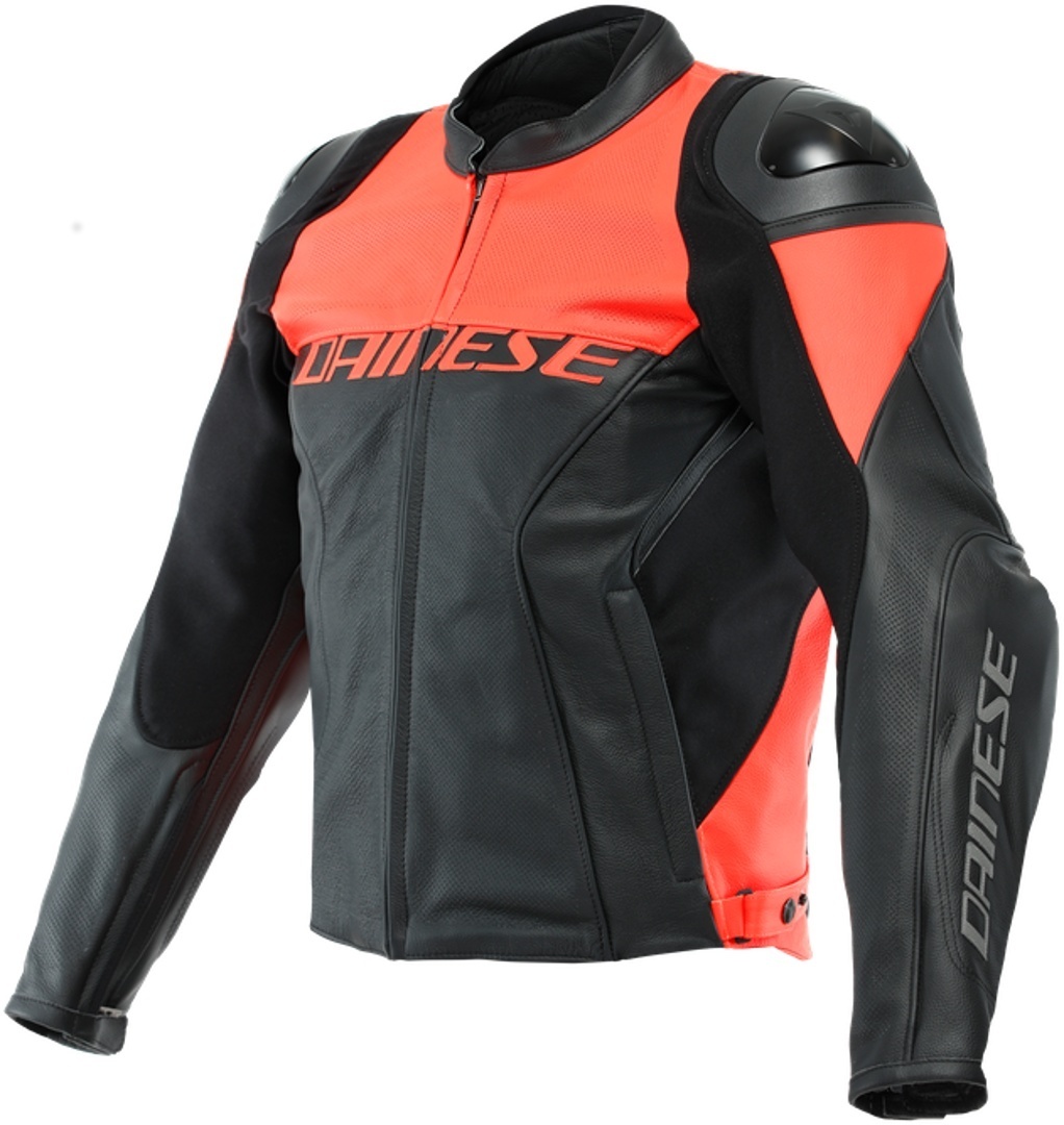 Dainese Racing 4 Perforierte Motorrad Lederjacke schwarz/rot 58 Abbildung 1