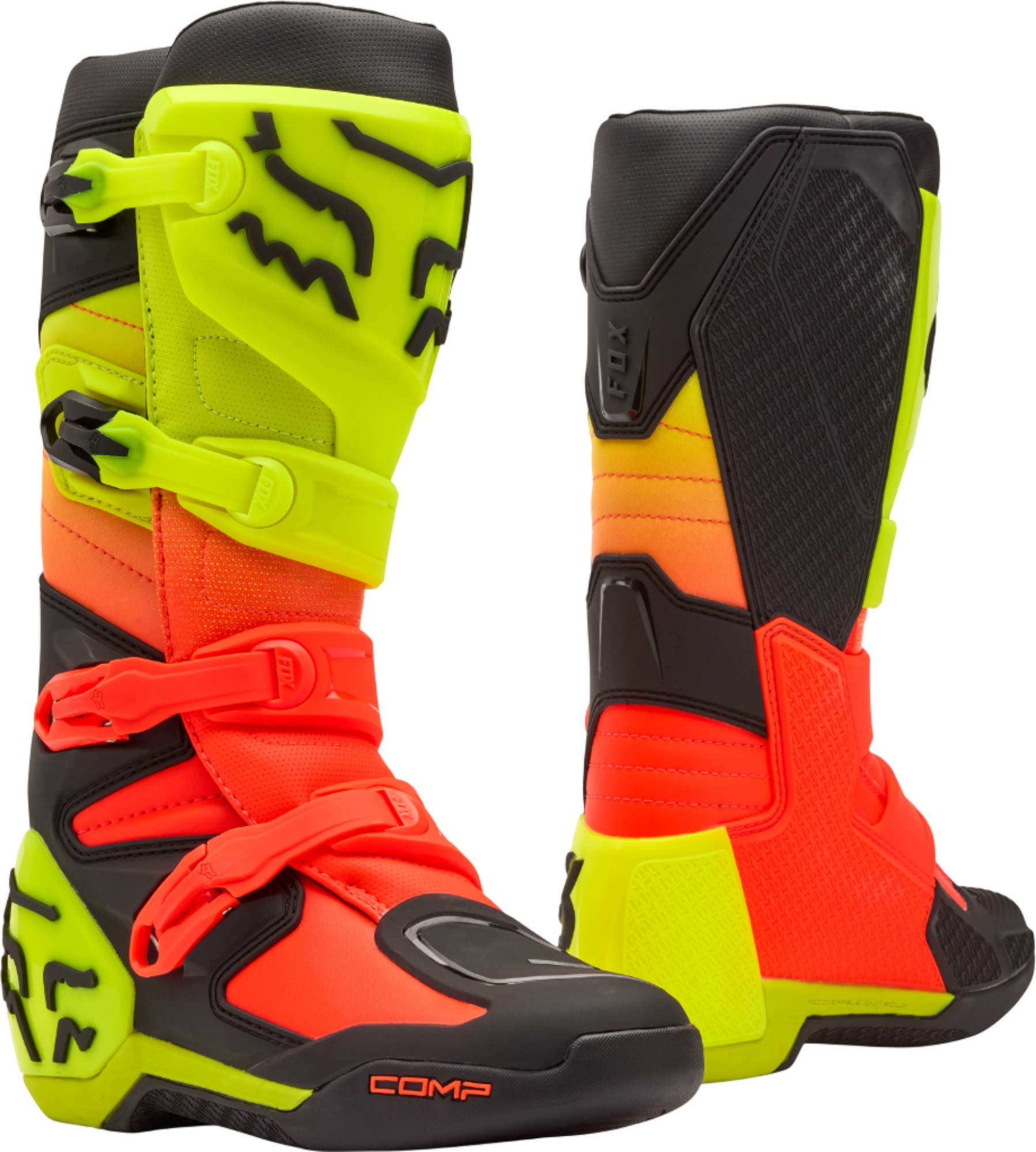 FOX Comp Bottes de motocross orange/jaune 14 Figure 1
