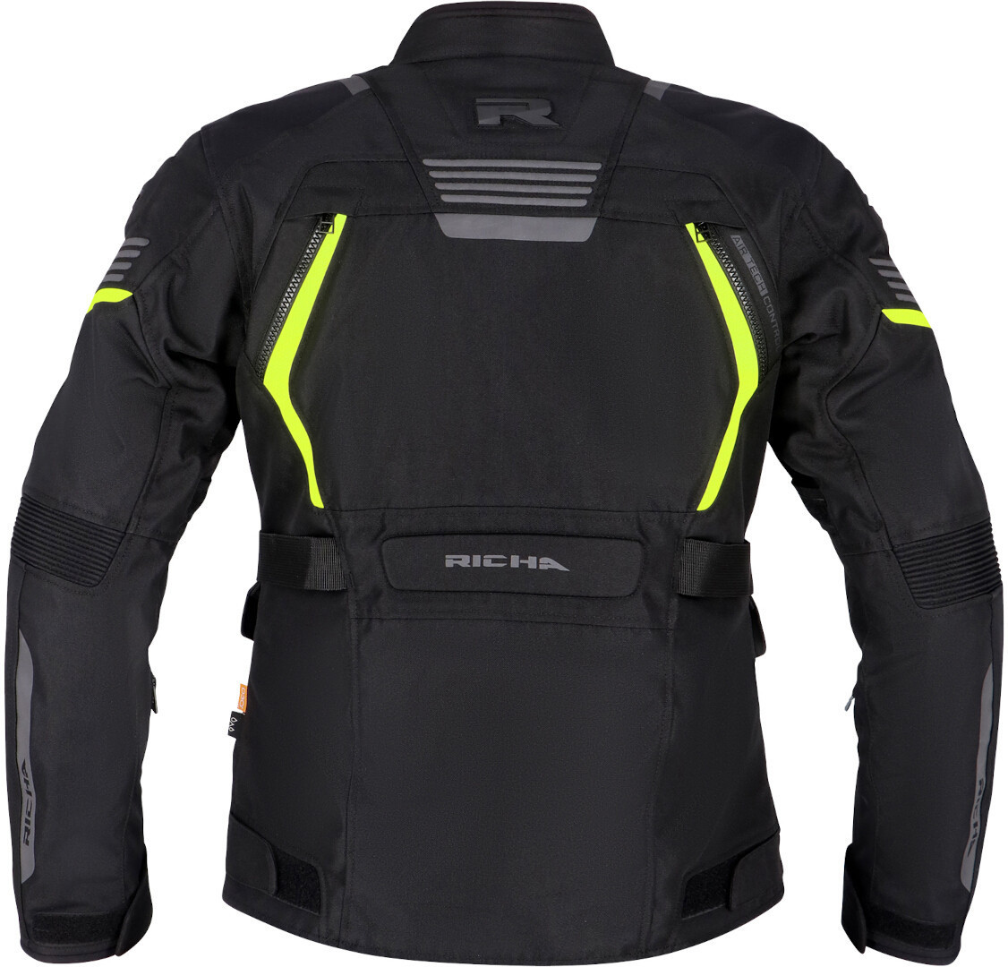 Richa Phantom 3 imperméable à l’eau dames moto textile veste noir/jaune M Figure 3