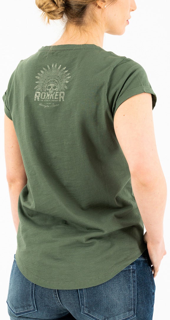 Rokker Indian Bonnet T-shirt da donna oliva S Figura 4