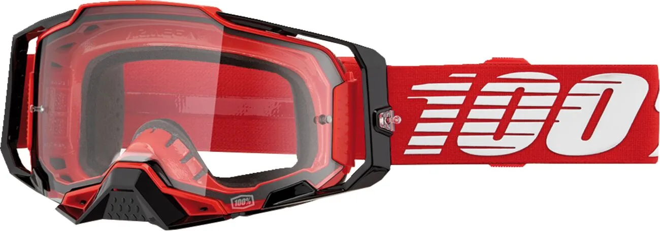 100% Armega Red Clear Ochelari de motocross Figura 1