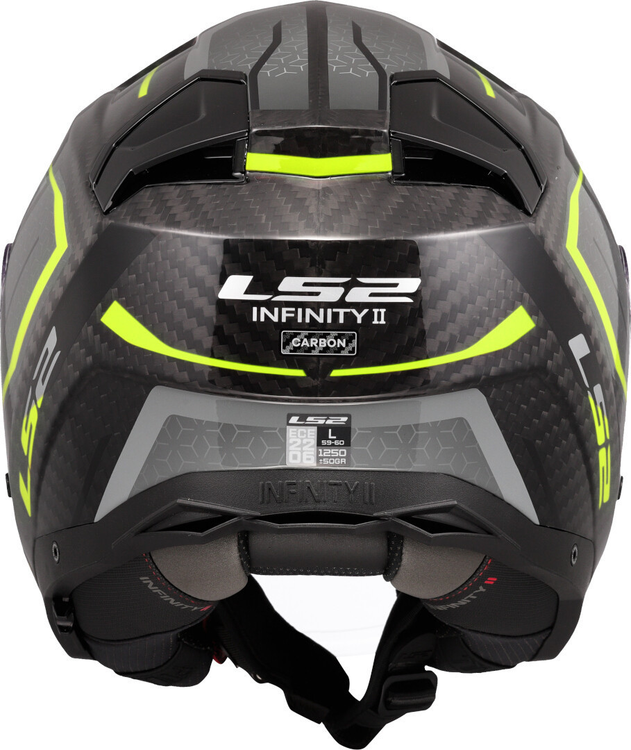 LS2 OF603 Infinity II Carbon Urus Jet hjälm Kol/Neongult XXXL (65/66) Figur 4