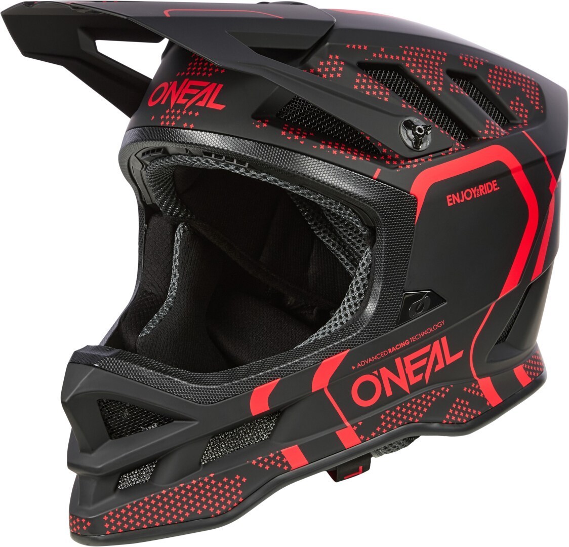 Oneal Blade Polyacrylite Strike Capacete de Downhill preto fosco/vermelho M (57/58) Figura 1