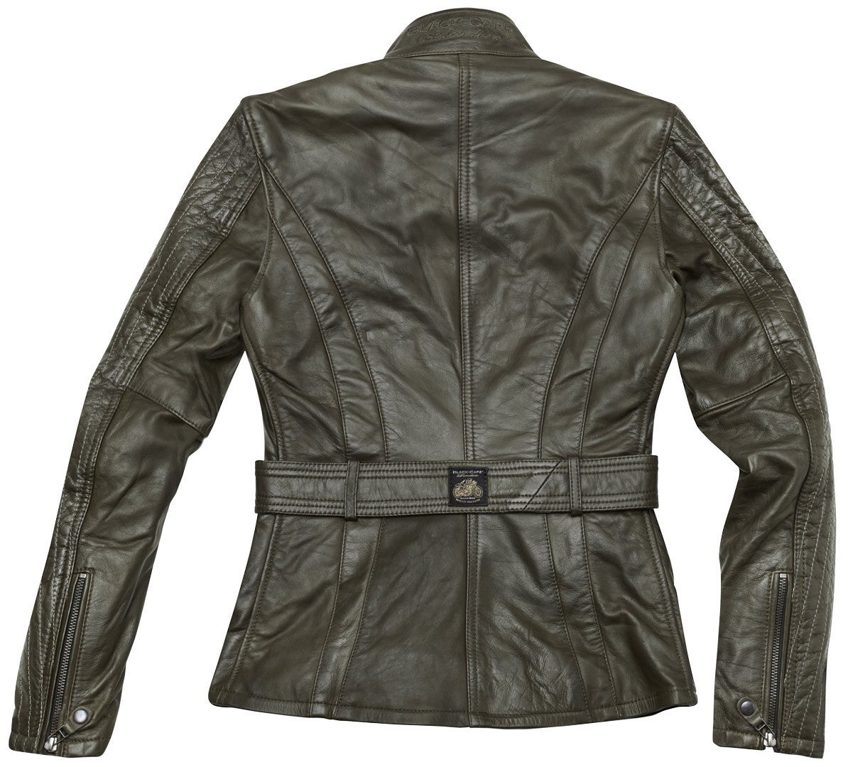 Black-Cafe London Madrid Dames motorfiets lederen jas donkergroen XL Figuur 2