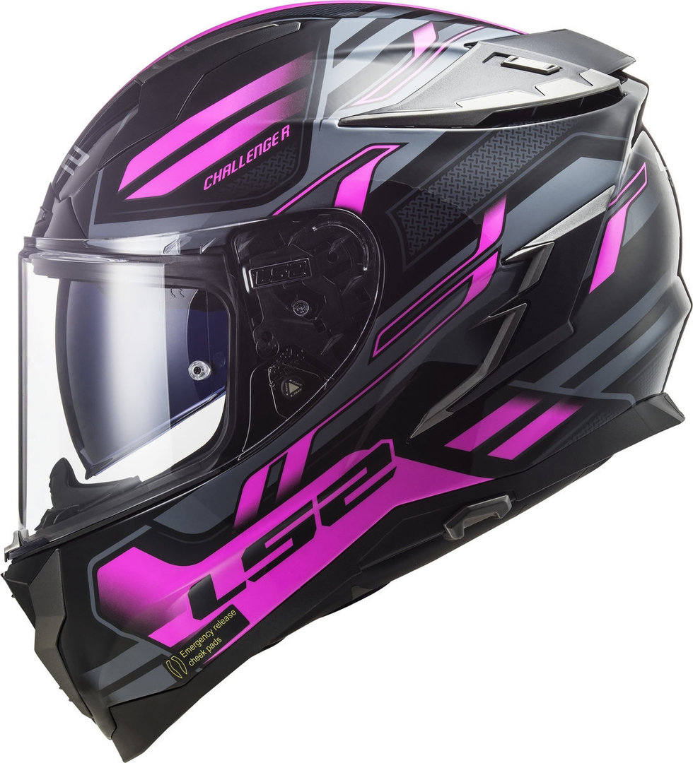 LS2 FF327 Challenger Spin Hjelm svart/rosa S (55/56) Figur 3