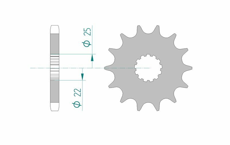 AFAM Kit lanț 530XMR3 14/47 Standard - Pinionul spate standard 14601 Figura 4