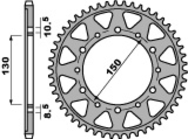 PBR Standard C45 Bakdrev i stål 860 - 530 Figur 1