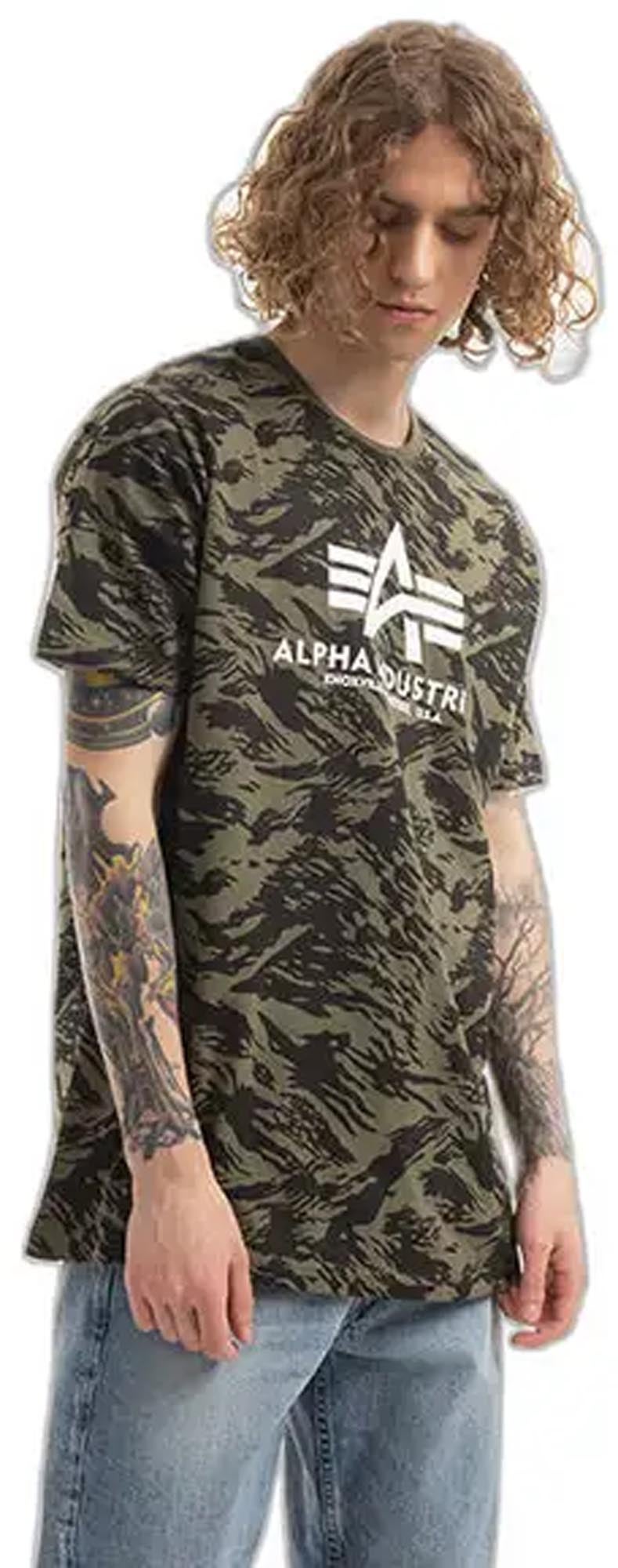 Alpha Industries Basic Camo T-shirt Grøn XXL Figur 2