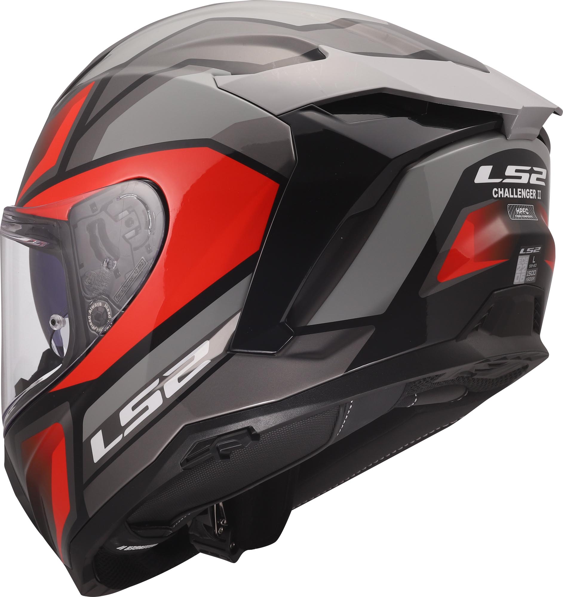 LS2 FF817 Challenger II Viper Helmet grey/red XXS (51/52) Figure 6
