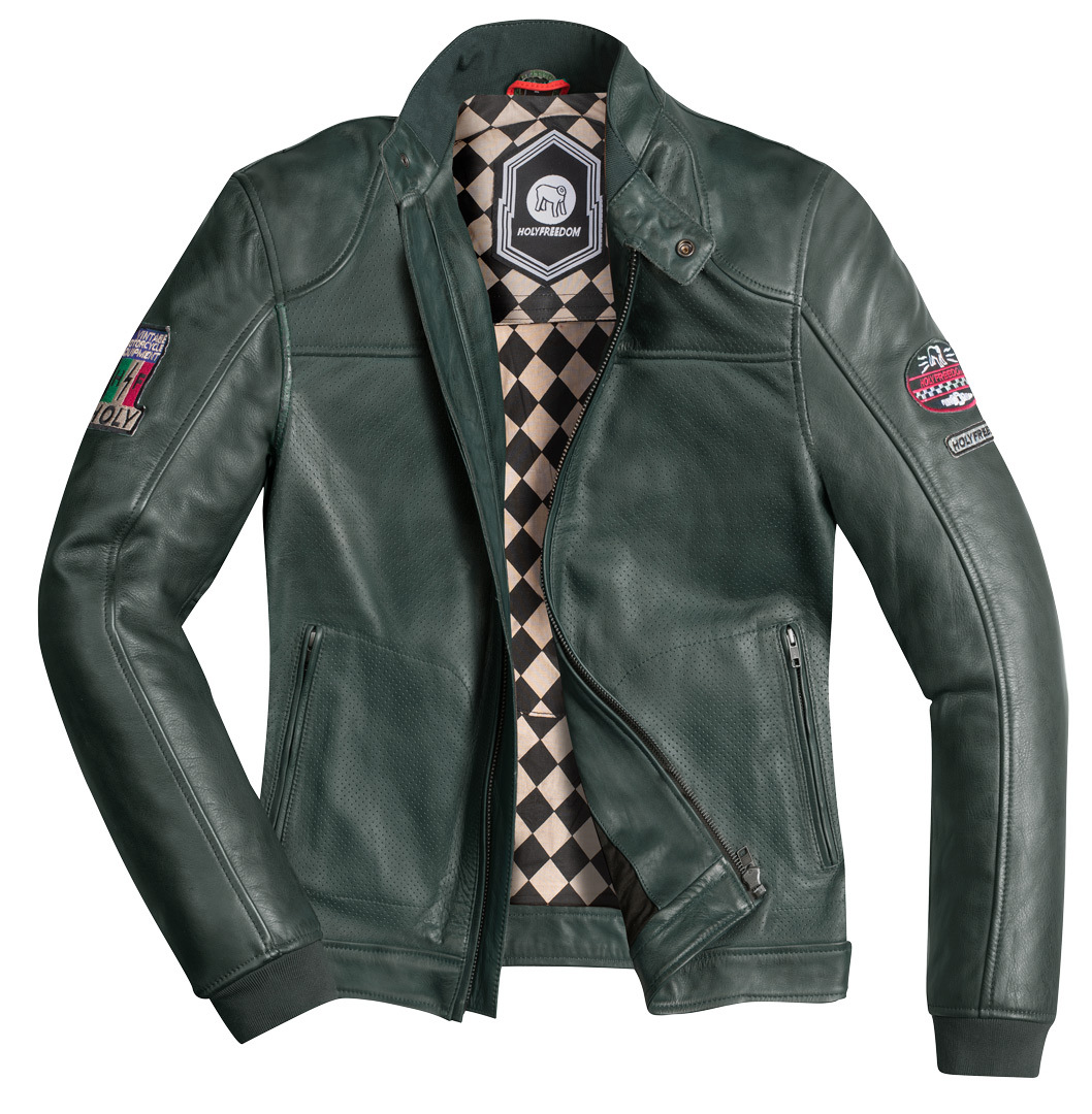 HolyFreedom Due Jachetă de piele de motocicletă Verde închis XL Figura 2