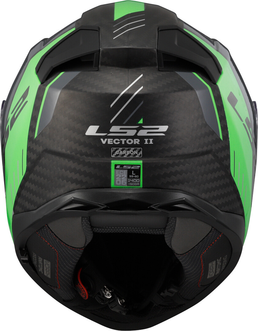 LS2 FF811 Vector II Carbon Grid Capacete Verde Neon L (59/60) Figura 4
