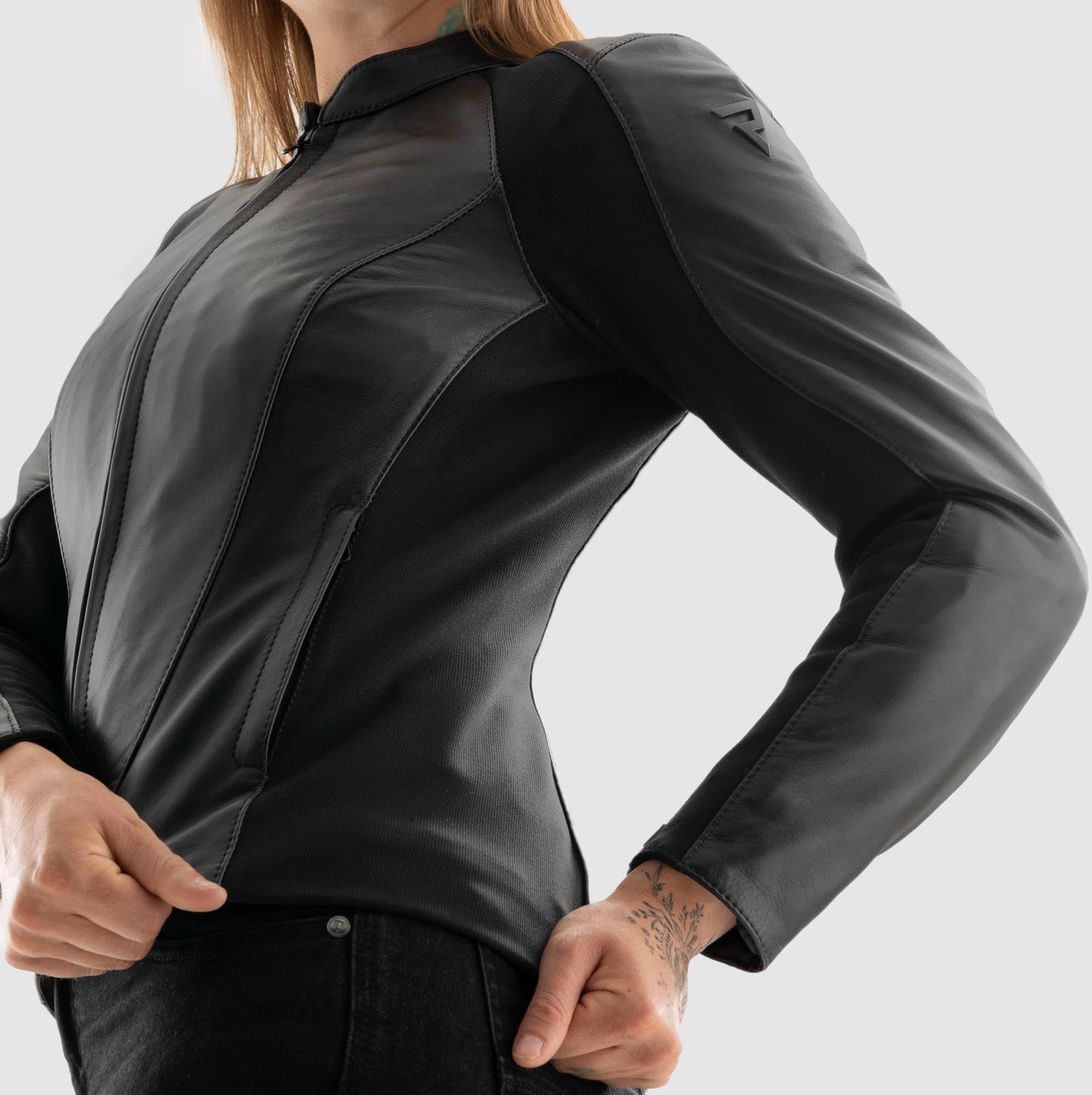 Side view of Rebelhorn Siena Ladies Motorcycle Leather Jacket