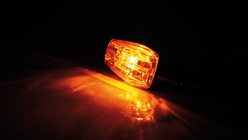 HIGHSIDER Smart IMOLA 1 Lampa Mini Indikator Kropp Svart / Lins Orange (Par), Fram & Bak Figur 5