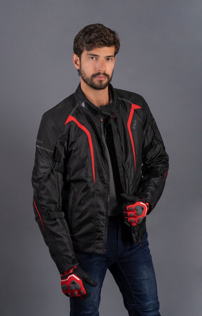 LS2 Sepang Veste textile de moto imperméable Noir/Gris/Rouge 3XL Figure 8