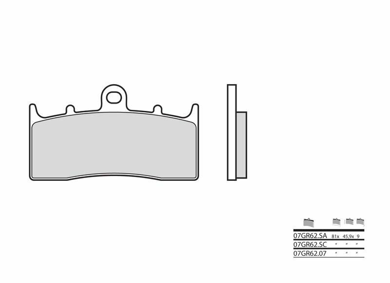 Brembo S.p.A. Vägbromsbelägg sintrade metall - 07GR62SA Figur 2