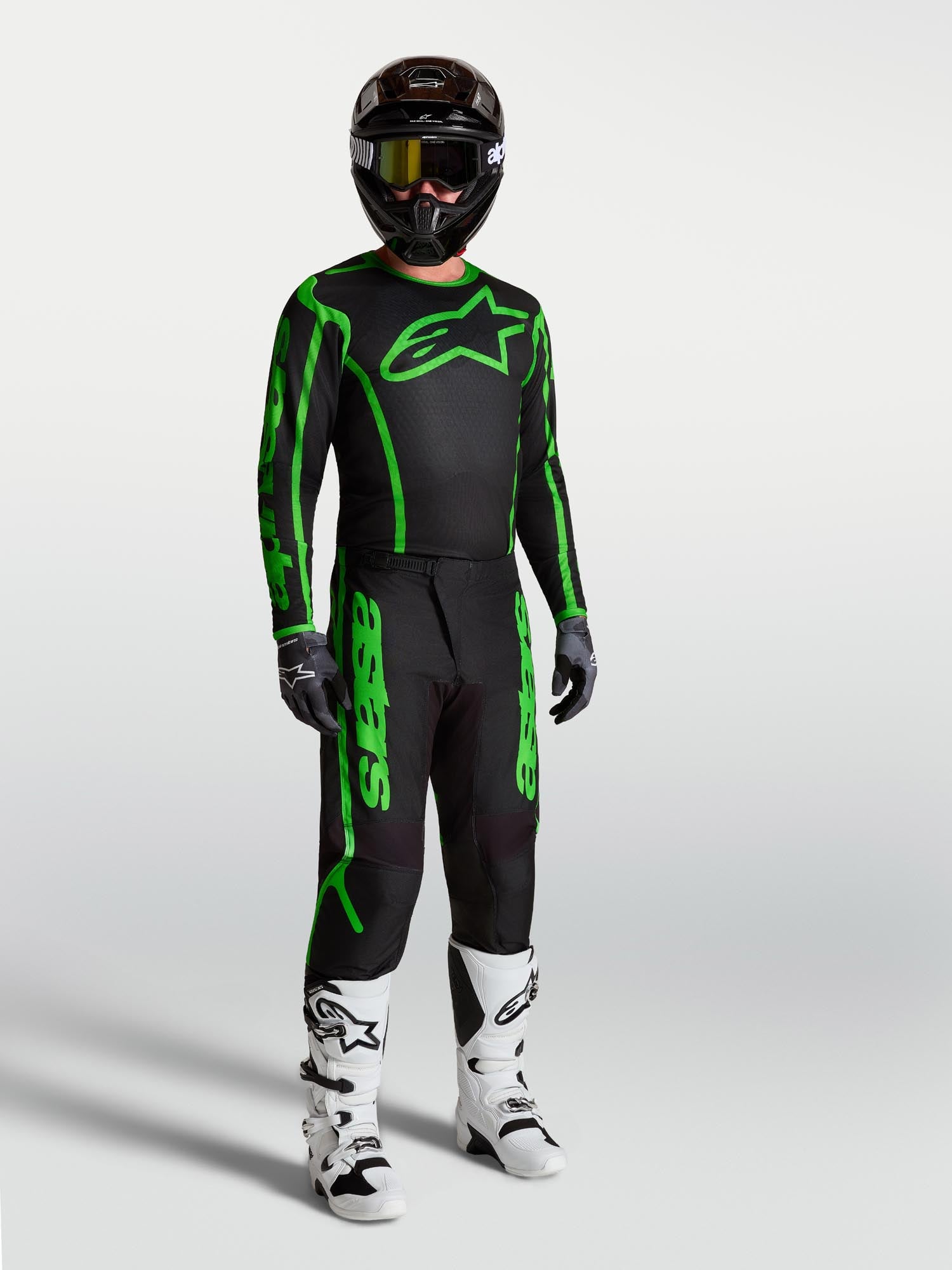 Alpinestars Fluid Apex V2 Motocrosstrøje Sort/neon-grøn M Figur 3