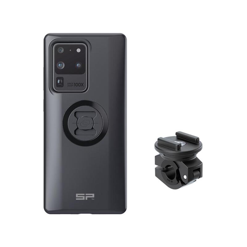 SP Connect Komplett paket motorcykelpaket monterat på backspegel - Samsung S20 Ultra Figur 1