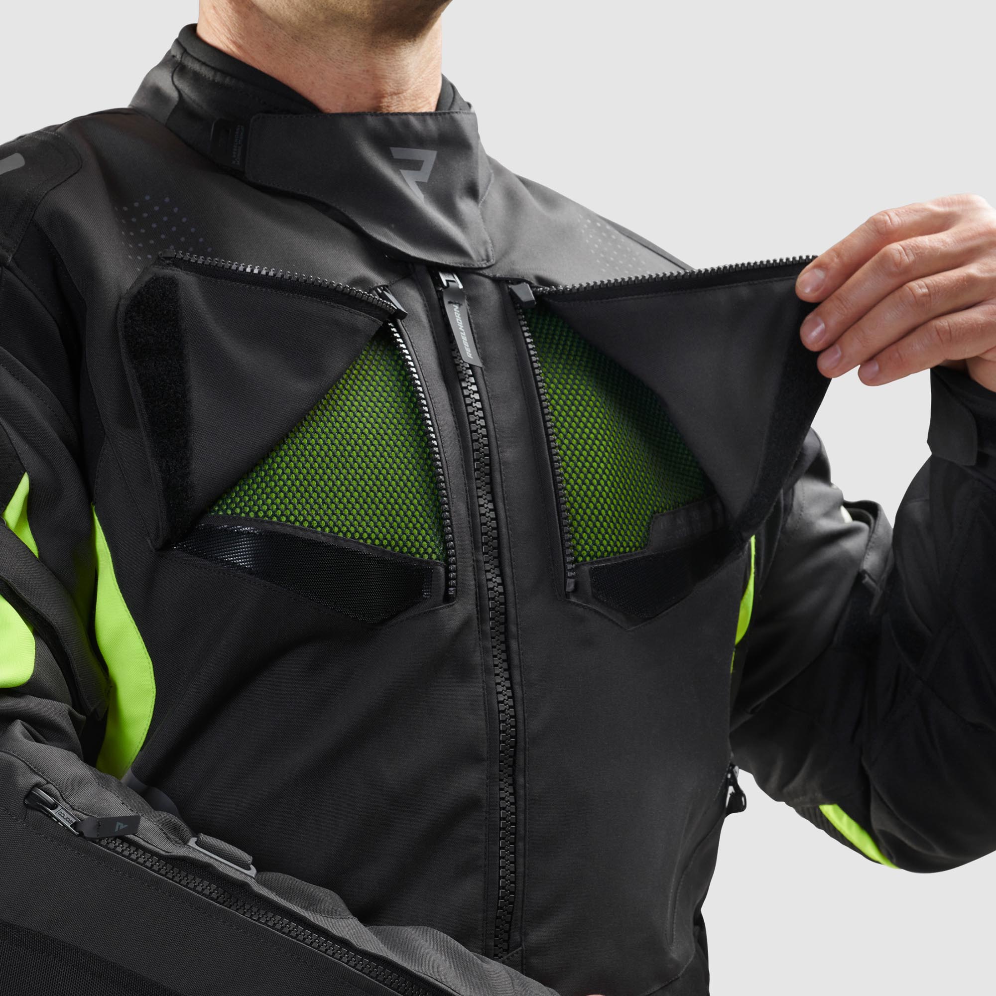 Side view of Rebelhorn Hiker 4 waterproof Motorcycle Textile Jacket