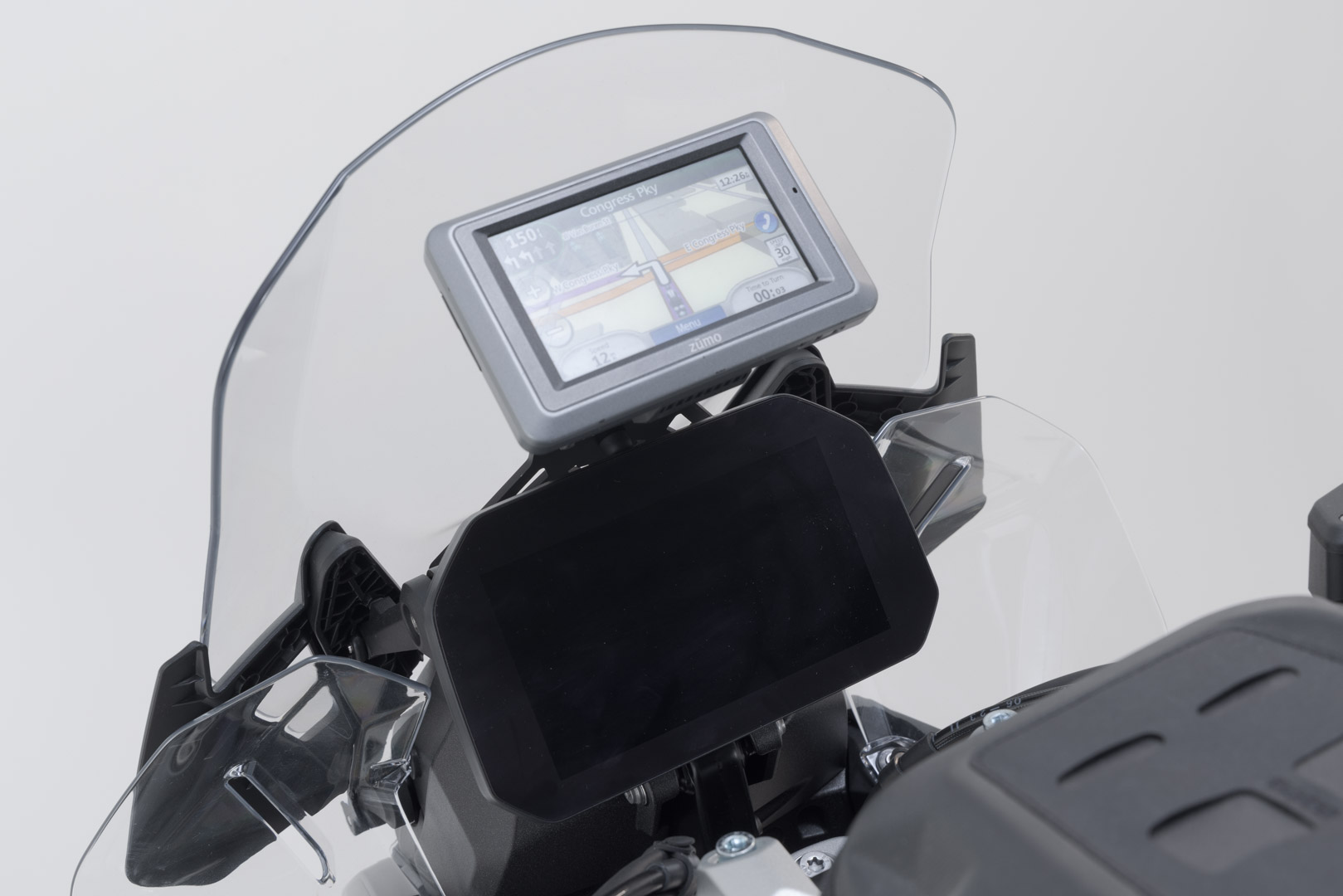 SW-Motech GPS-fäste för sittbrunn - Svart. BMW R 1300 GS (23-) / Äventyr (24-). Figur 2