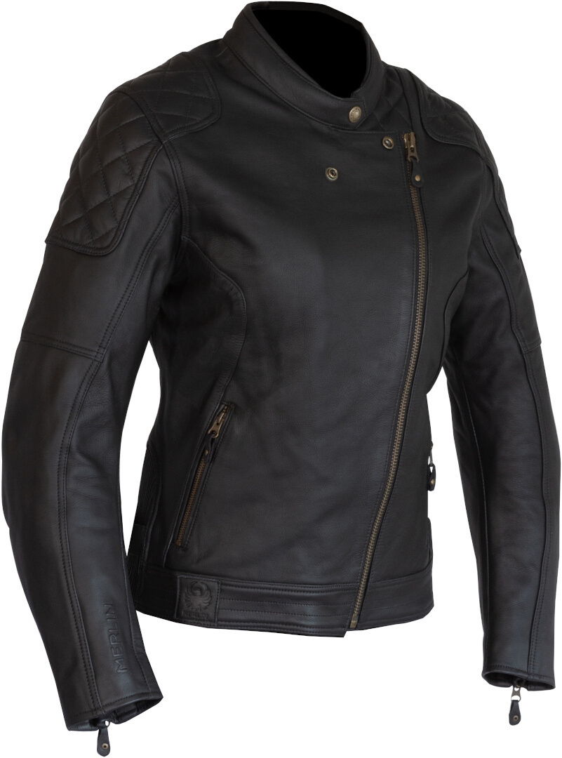 Side view of Merlin Bristol D3O Cafe Ladies Motorcycle Leather Jacket