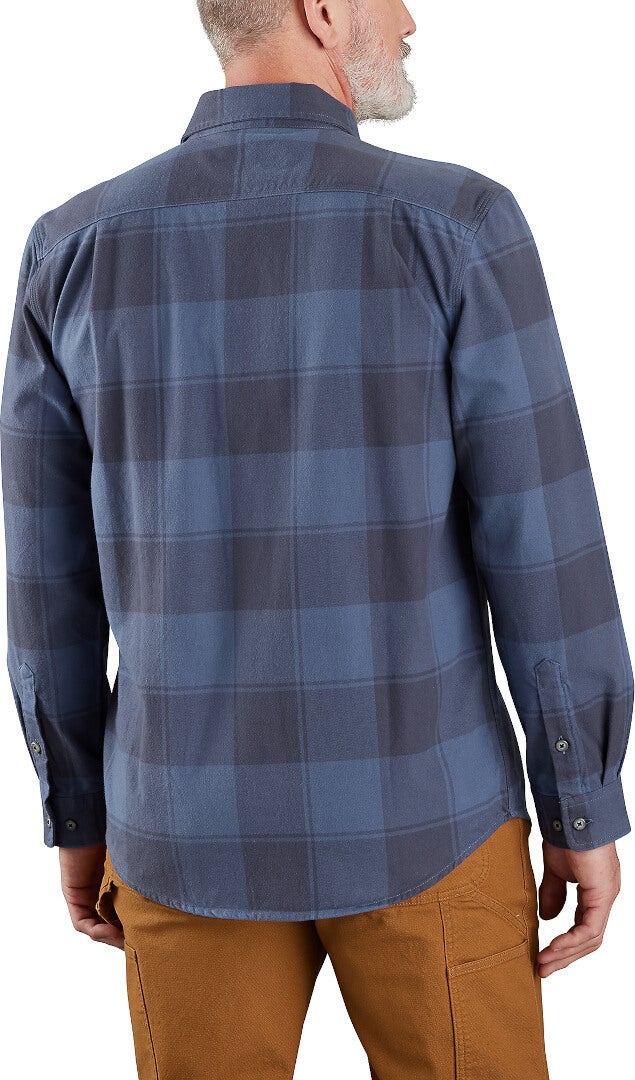 Carhartt Loose Fit Heavyweight Flannel Long-Sleeve Plaid Shirt blue XXL Figure 4