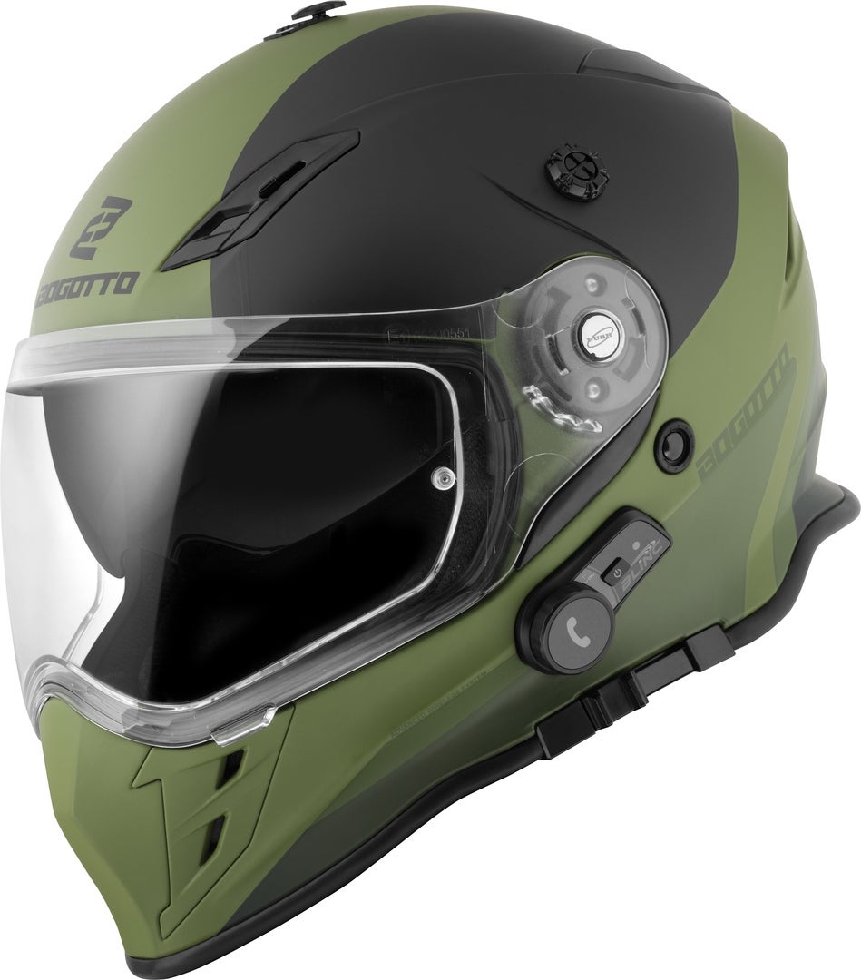 Bogotto H331 BT Tour EVO Bluetooth Casque d’enduro Noir mat/vert XL Figure 5