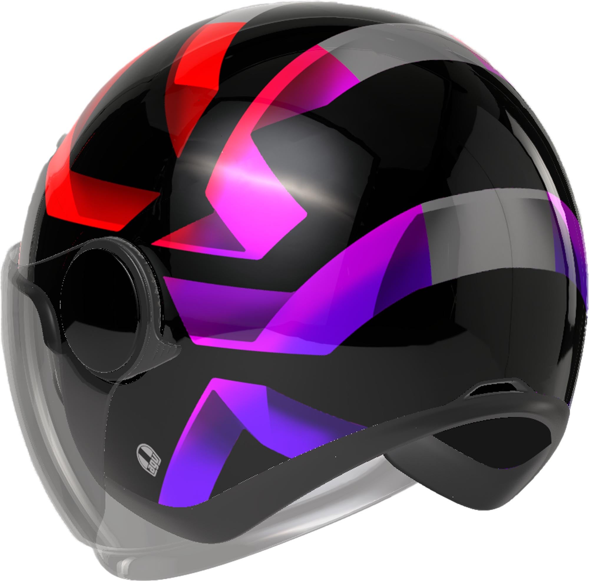 AGV Eteres Camogli Jethelm schwarz/rot/lila M (57/58) Abbildung 4