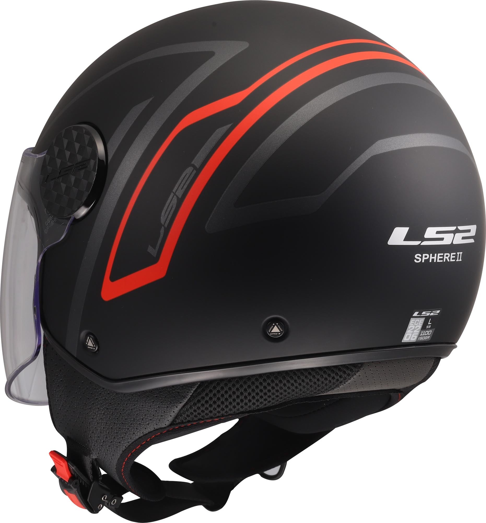 LS2 OF558 Sphere Lux II Minim Open-Face Helmet black/red XXL (63/64) Figure 4