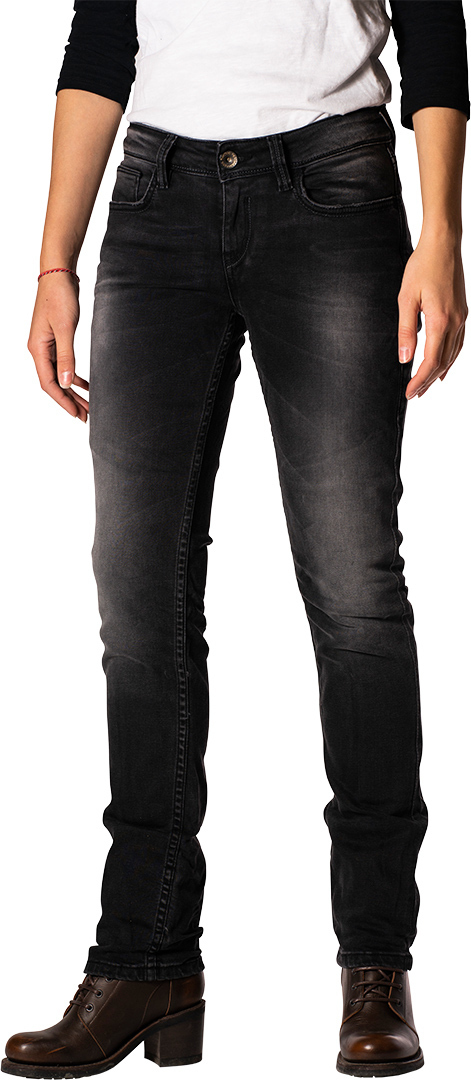 Rokker The Donna Black Jeans de motocicleta feminino Artigo principal Figura 1
