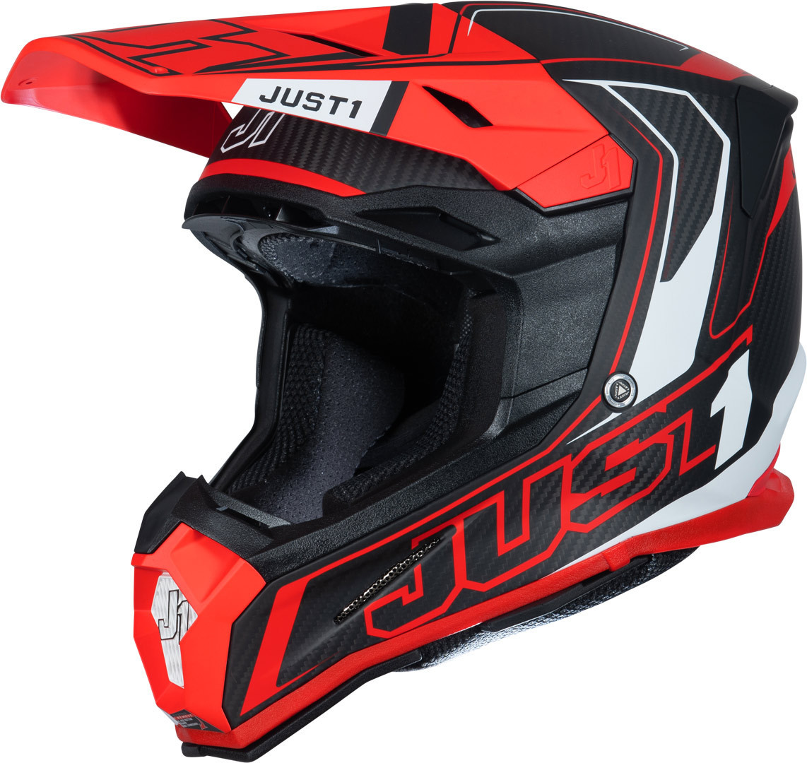 Just1 J22 Carbon Fluo 2.0 Cască de motocross Roșu/Alb XXL (63) Figura 1