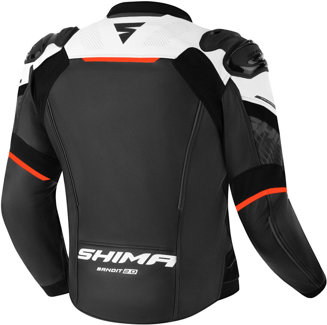 SHIMA Bandit 2.0 perforated Motorcycle Leather Jacket white/black/red 52 Figure 2